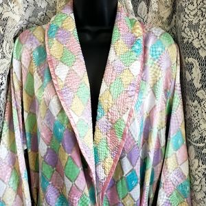Vintage Mary Mcfadden Iridescent Pastel Robe